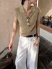 Han Xun Camisa Polo de Punto Trenzado Simple Lujo Elegante para Viajar Estilo Vintage con Mangas Pequeñas Volantes para Mujer, Principios de Otoño 2026, Modelo 27013