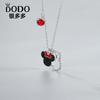 Collar de plata de ley s925 de Minnie Mouse para mujer, collar con colgante de diamante de dibujos animados, joyería de plata, ventas directas de fábrica