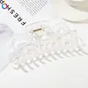 Qiyue Transfronteiriço Extra Grande Presilha de Cabelo Fashionable Estampa de Leopardo Pinça de Cabelo para Parte de Trás da Cabeça Pinça de Tubarão Feminina Grampo de Cabelo Acessórios de Cabelo Atacado