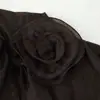 Ropa de comercio exterior para mujer 2026 Moda europea y americana holgada camisa de manga larga con cuello de lazo y diseño floral tridimensional D17532