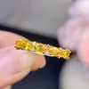 Anel Feminino de Safira Amarela Prata 925 Inlaid Anel Feminino Atacado Produtos Fabricados na Fábrica com Envio Direto de Uma Peça