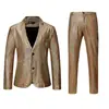 Moda Masculina Transfronteriza traje dorado con estampado de bronce traje de fiesta escenario club nocturno chaqueta de traje brillante genial para actuación