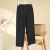 Pantalones de pierna ancha con forro polar para mujeres de mediana edad y mayores, pantalones casuales holgados de cintura alta para otoño e invierno, pantalones rectos estilo mamá