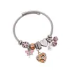 Pulseira de Vidro com Design Único, Coração Cravejado de Diamantes e Libélula com Gotejamento de Óleo, Versátil, Exquisita e Fashion para Mulheres