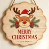 Decorações de rodelas de madeira de Natal transfronteiriças com grafite, Enfeites de parede e porta de Natal para casa, Decorações de árvore de Natal de madeira