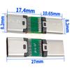 Base hembra USB 3.1 Tipo C con placa fija, interfaz de carga y datos, conector macho y hembra C, placa de prueba, inserción positiva y negativa a doble cara