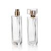 Frasco de perfume de vidrio triangular único 30ml 50ml transparente de alta calidad bayoneta perfume cosmético frasco fino de spray
