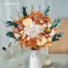 Rosa Eterna Eucalipto Buquê de Flores Secas Decoração de Casa Flor Real Hortênsia Mosquitinho Grama de Cristal Decoração de Sala de Estar
