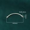 Pulsera semicircular de plata de ley 925 con doble anilla brillante, hecha a mano, con cuentas, accesorios