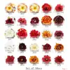 Artículo de comercio exterior popular de gama alta: 58 piezas de cabezas de flores artificiales de rosa y peonía estilo vintage para accesorios de cabello DIY, ramilletes de boda y otros fines decorativos