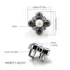 Decoración de Cordones DIY de Diamante Completo Transfronteriza Hebilla Metálica con Diamantes, Perlas y Trébol de Cuatro Hojas con Agujeros para Decoración de Tenis