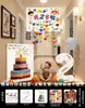 Decoración de Escena de Cumpleaños Lluvia de Globos para Cumpleaños Infantil Niño de 3 Años 2 Años Atmósfera de Ceremonia Tela Colgante para Niña Pequeña
