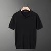 Camiseta de manga curta com lapela americana masculina casual nicho slim camisa pólo masculina elegante respirável para todos os jogos