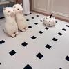 Alfombra de Sala de Estar de Terciopelo de Bucle Simple para el Hogar, Mesa de Centro, Alfombra de Piso Completo, Absorbente de Agua, Resistente al Desgaste, Lavable, Felpudo Suave