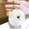 Chaveiro Bola de Pelo de Urso de Pelúcia Criativo Fofo Material PU Imitação de Pele de Coelho Rex Pingente de Bola de Pelo Venda de Fábrica