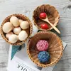 Cesta de Armazenamento Pequena de Rattan Sintético para Frutas Cesta de Armazenamento Trançada Cesta de Lanches para Restaurante Cesta para Batatas Fritas Cesta de Armazenamento para Mesa Venda por Atacado