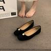 Zapatos de Mocasín para Mujer Estilo Tweed Suede Francés, Zapatos para Mujer, Zapatos con Lazo Estilo Hada Suave de Noche