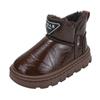 Botas de Neve para Meninas 2025 Novo Inverno Forradas com Lã Espessadas Sapatos de Algodão Infantis Superfície de Couro Quentes Botas de Algodão para Meninas Maiores