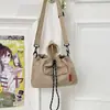 Bolsa de Nylon para Mulheres 2025 Nova Super Quente Cor Contrastante Pequena Bolsa Transversal Viagem Leve Bolsa de Mão Trabalho Deslocamento Pequena Bolsa