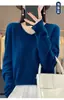 Tricô Feminino Grande Decote V Sem Costura Uma Linha Pronto Para Vestir 100 Lã Estilo Coreano Solto Para Usar Por Baixo Tricô Versátil Novo Trbottomy