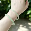 Pulseira Baroque Redonda Fina de 6mm para Meninas, Pulseira de Calcedônia Verde Uva Transparente como Gelo, Pulseira Baroque Redonda Fina de Calcedônia Verde Fruta