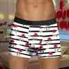 2025 Nova Roupa Íntima Masculina para o Dia dos Namorados Shorts Boxer de Cintura Média Roupa Íntima Estampada para o Dia dos Namorados Europeu e Americano da Amazon