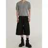 Calças cropped de design retrô americano para homens e mulheres, calças casuais largas e shorts da moda de verão para homens