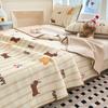 Estilo de Volumen de Carrera Otoño e Invierno, Una Cara de Terciopelo y Otra Cara de Hilo de Doble Capa Acolchado Manta Acolchada para Cama, Sábanas para Dormitorio de Estudiantes, Funda para Cama Tatami Kang