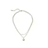 Collar con colgante de perlas de doble capa minimalista para mujer, versátil y elegante, con un aire de moda de alta gama, cadena para la clavícula de diseño único