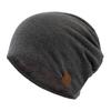 Gorro de punto holgado de color sólido cálido con forro polar informal para otoño e invierno, estilo europeo y americano, exclusivo para hombres y mujeres.