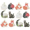 Dibujo Animado Lindo Animalito Gato Zorro Rojo Colgante Accesorios para Joyería DIY Colgante para Collar Llavero