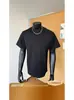 Camiseta de Manga Corta para Hombre con Hombro Normal, Cuello Pequeño Desestructurado Estilo Americano, Top Elegante Verano 2025 con Mangas Tres Cuartos