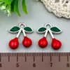 Série de Pingentes para Chaveiro de Desenho Animado Esmaltados Branco K Cereja Banana DIY Venda Quente Transfronteiriça Acessórios de Joias de Liga Ornamentos Suspensos