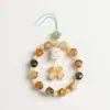 Pulseira com Pingente de Pata de Gato e Sementes de Bodhi, Corrente para Celular, Pulseira Exquisita e Fofa para Mulheres Brincarem com Contas Budistas