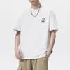 Camiseta de Algodón Puro de Manga Corta para Hombre Anyang New 2026 Verano, Marca de Moda, Corte Holgado, Top Casual Versátil, Transfronterizo