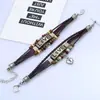 Pulsera punk europea y americana hecha a mano con cuentas de piel de vaca aleación pareja AMOR pulsera de cuero joyería comercio electrónico transfronterizo suministro