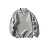 Roupas Vintage 2025 Outono/Inverno Novo Estilo Coreano Retrô Simples Cor Sólida Casual Básico Solto Versátil Gola de Lapela Suéter
