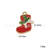 BA-48 Aleación Calcetín de Navidad Colgante de Aceite Goteante DIY Hecho a Mano Collar Pulsera Pendientes Llavero Accesorios de Joyería