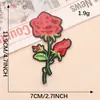 Lixin novo Patch de Rosa Bordado com Contas PET Acessórios para Roupas Bolsas Fornecimento Transfronteiriço Adesivos de Tecido Bordados