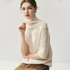 Suéter de Cashmere Feminino Novo para Outono e Inverno, Gola Meia-Alta, Manga Curta, Malha Fina, Camisa Base de Manga Média