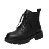 Botas Martin de cuero suave para mujer, nueva colección otoño/invierno 2026, estilo de bota individual, inspiración británica, suela gruesa, forradas de felpa para abrigar, botines de tacón bajo para mujer
