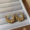 Pendientes de Aro con Circonita Retro Maillard para Mujer Estilo Nicho Otoño e Invierno 2024 Nuevos Pendientes de Estilo Caliente