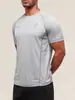 Gimnasio Transfronterizo Nuevo Músculo Fitness Manga Corta Hombre Deporte Marca de Moda Malla Transpirable Cuello Redondo Top Camiseta de Entrenamiento para Correr