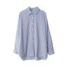 [Oufan] Camisa Feminina Listrada 7121 Primavera 2023 Camisa Feminina Coreana Nova Feminina Solta Manga Longa