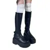 Botas elásticas de suela gruesa, botas ajustadas para mujer, colección otoño/invierno 2026, botas hasta la rodilla, elegantes botas de tacón alto, botas de moda