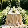 Mantel para boda al aire libre 2026 modelo nuevo, lujo ligero y sensación de alta gama, blanco puro, mantel especial de exhibición para mesas de postres, forma rectangular