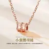 Pingente de Colar Autêntico de Prata Pura 999 Pequeno em Formato de Cintura para Mulheres, Ouro Rosé, Design de Nicho de Alta Qualidade, Corrente de Clavícula Versátil