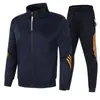 Novo Conjunto Esportivo Masculino 2022 Primavera e Outono com Gola Alta e Zíper Marca da Moda Peça Dupla de Roupa Esportiva Logo Personalizado