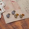 Brincos de Aço Titânio Camada Dupla Zircônia Estilo Ins Europeu e Americano Brincos Quadrados de Aço Inoxidável Joias da Moda Brincos de Diamante Atacado