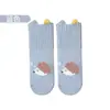 Meias Infantis de Algodão Puro Meia-Perna com Desenhos de Animais, Barra Canelada de Alta Elasticidade, Meias Antiderrapantes para Bebê para Trampolim/Chão